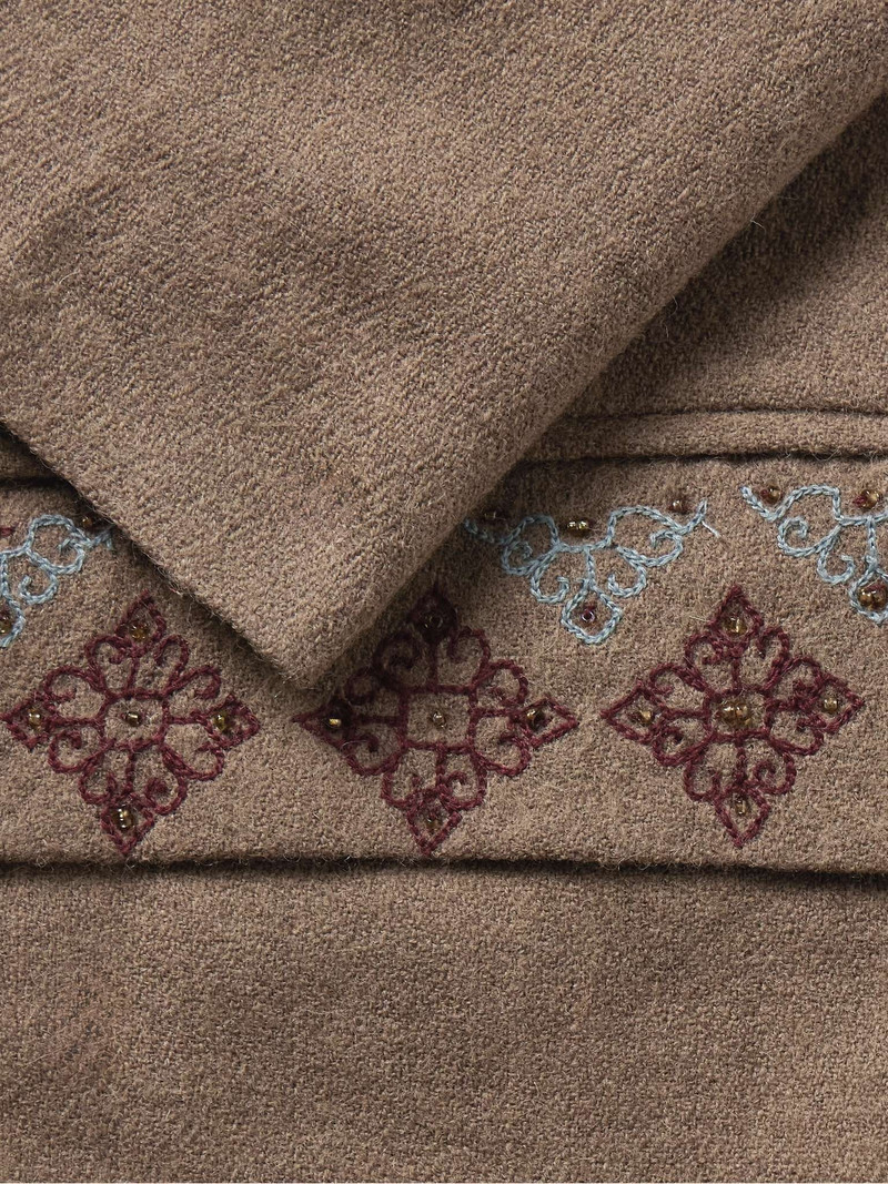 Unstructured Bead-Embroidered Embroidered Wool Suit Jacket 5