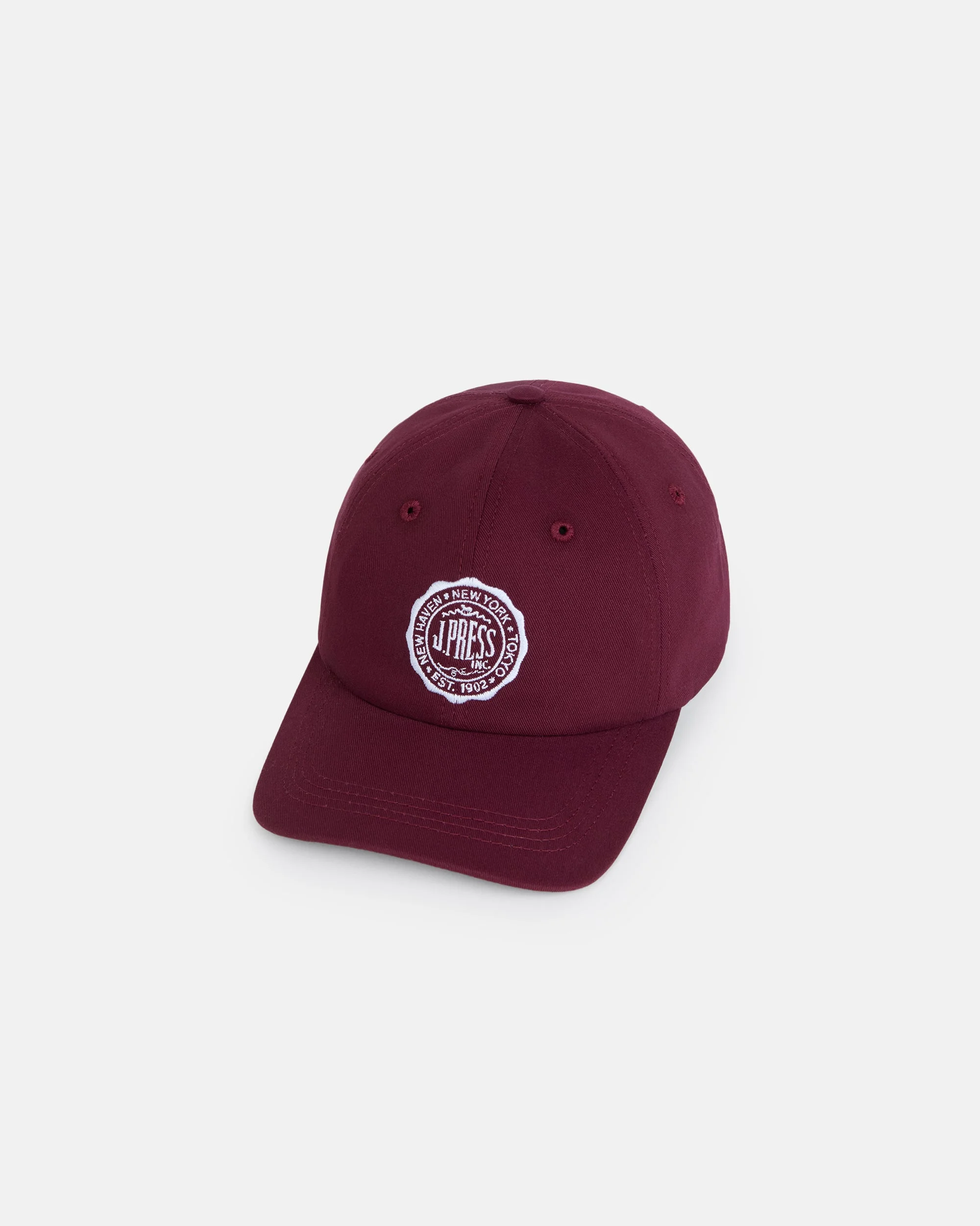 MADE-IN-USA BURGUNDY J. PRESS SEAL DAD HAT - 1
