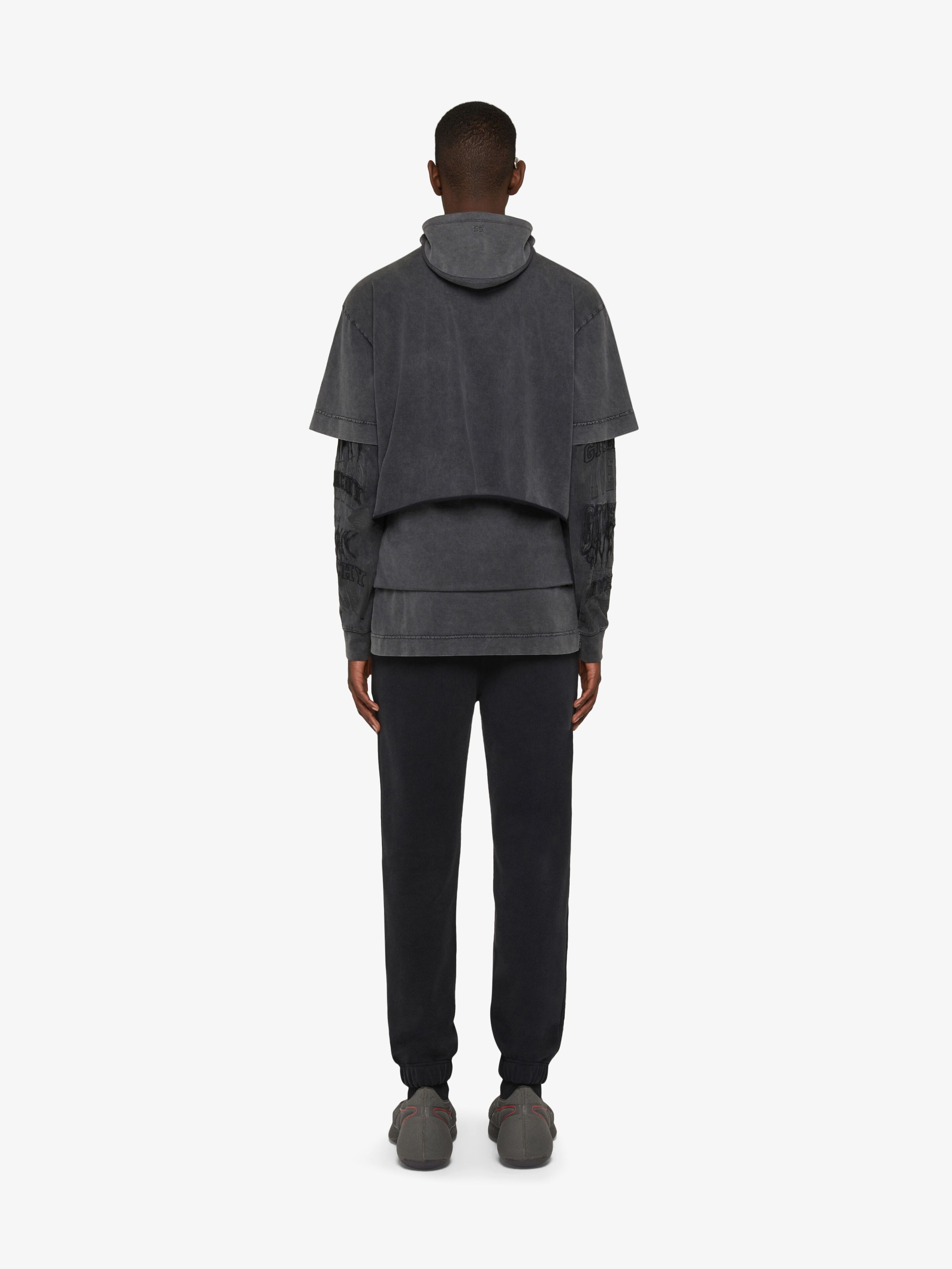SLIM FIT JOGGER PANTS IN FELPA WITH PATCHS - 4
