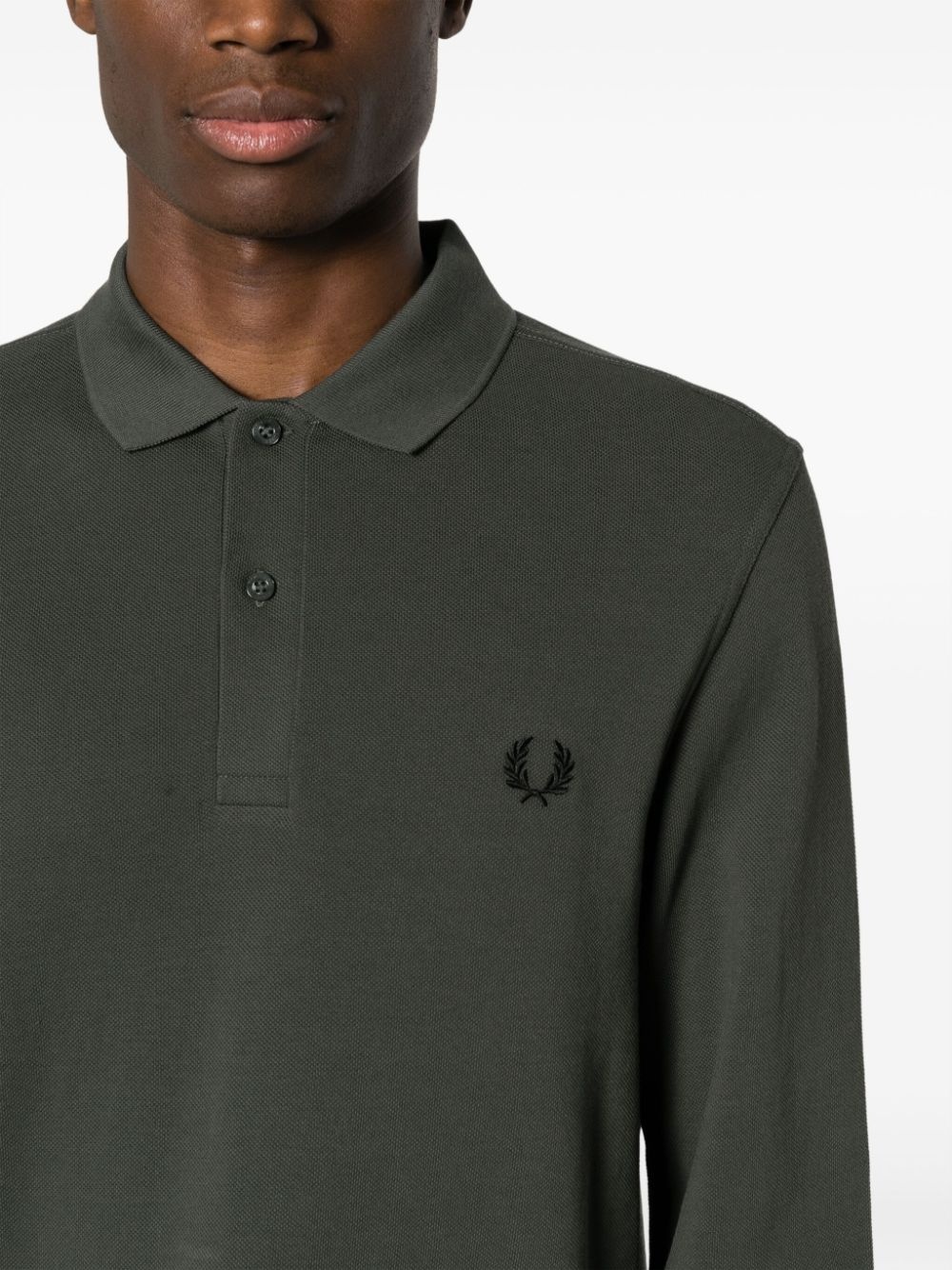 logo-embroidered cotton polo shirt - 5