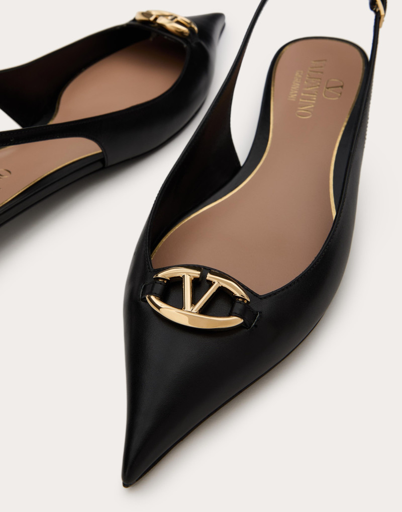 THE BOLD EDITION VLOGO CALFSKIN SLINGBACK BALLERINAS 20MM 5