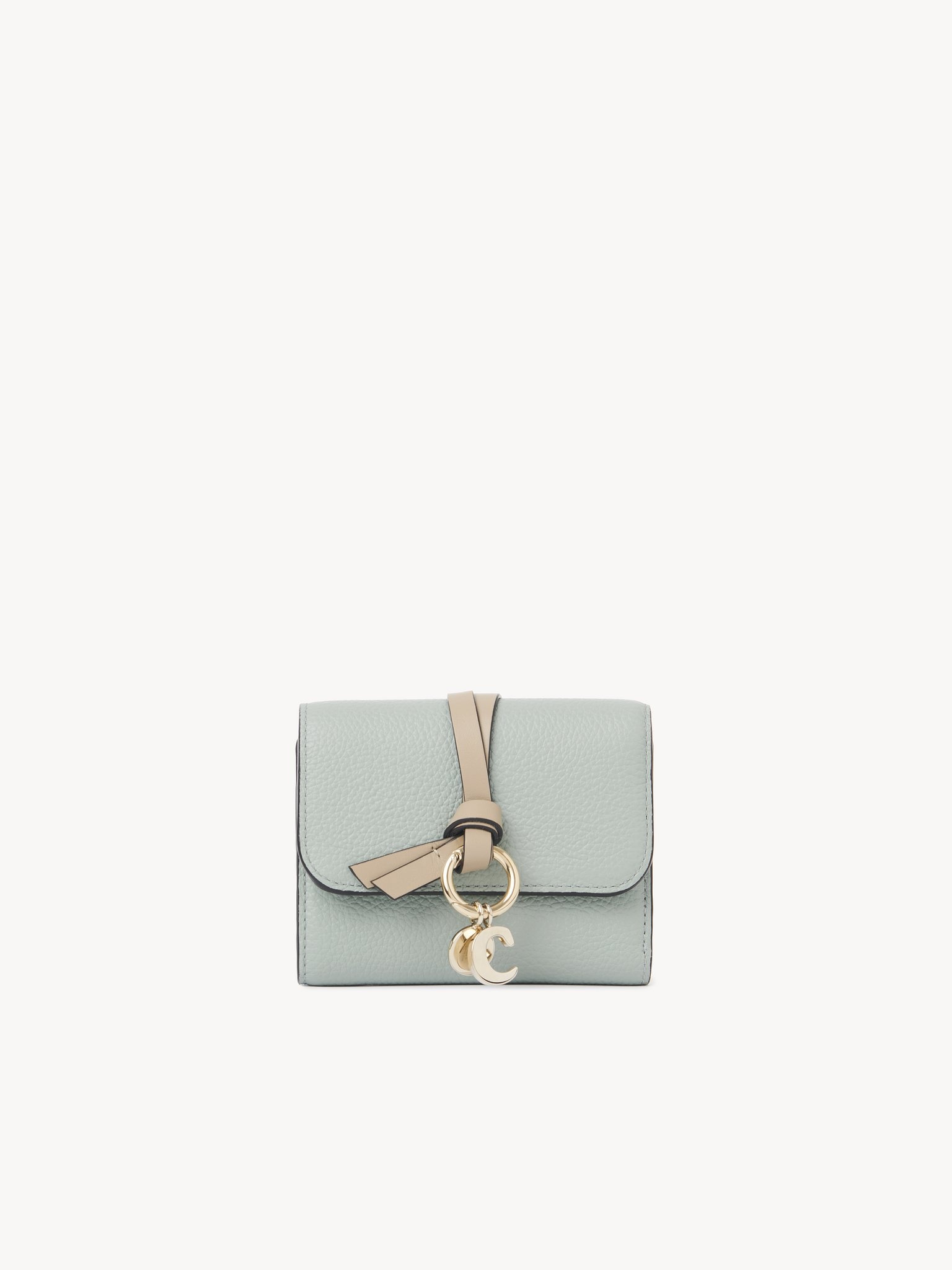 SMALL ALPHABET TRI-FOLD IN GRAINED LEATHER - 1