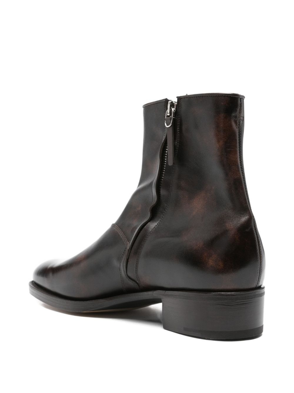 leather zipped ankle boots - 3