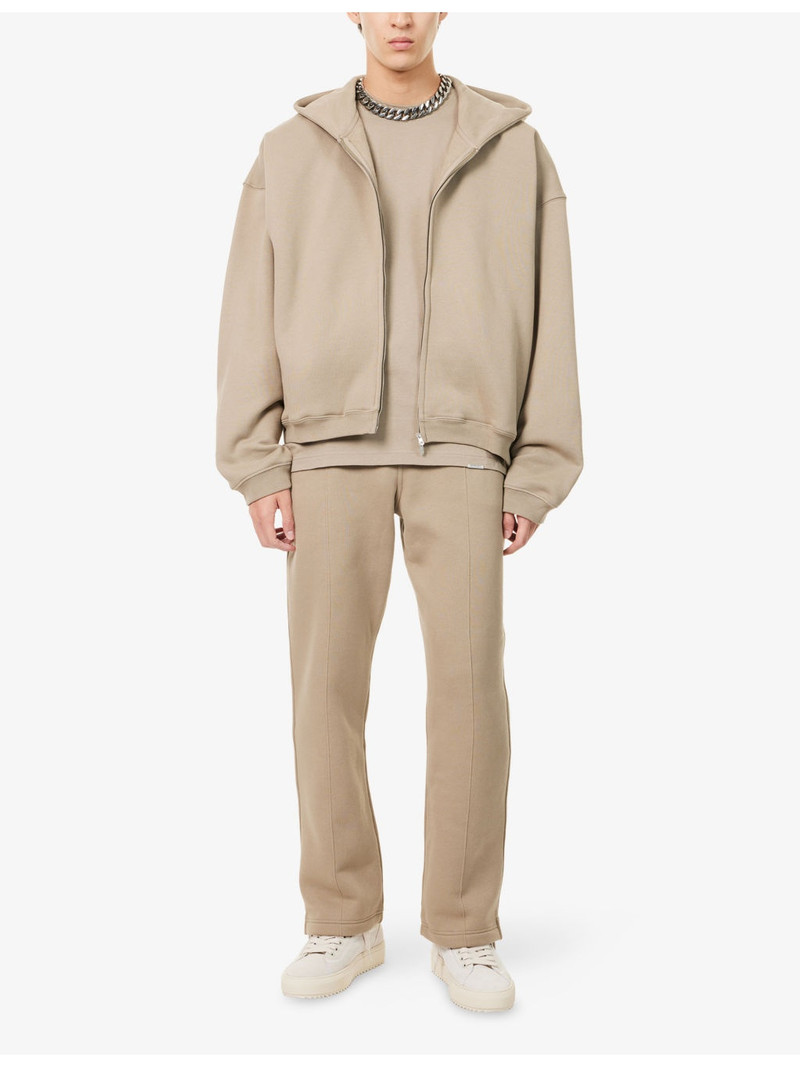 REPRESENT Initial Boxy Zip-Up Logo-Embellished Cotton Hoody outlook