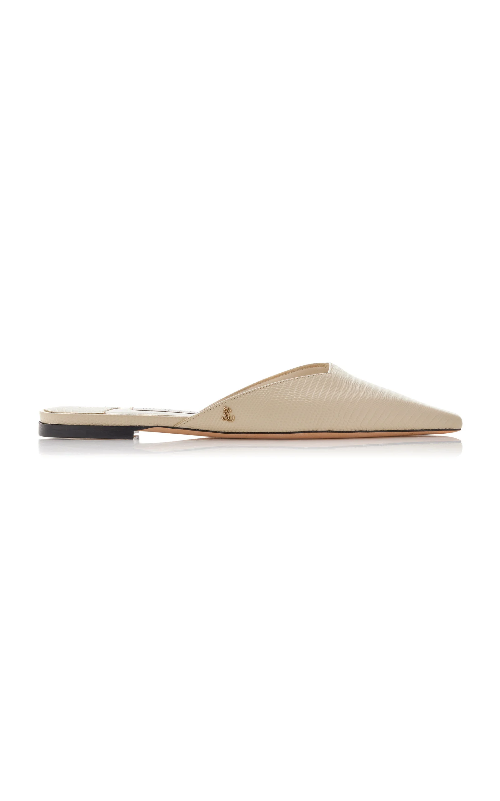 Vivi Lizard-Effect Leather Mules ivory - 1
