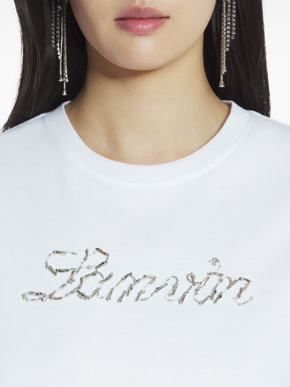 sequinned-logo T-shirt - 5