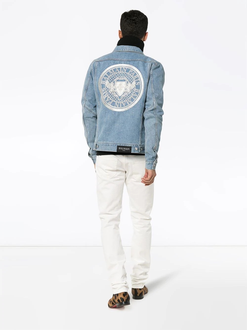 embroidered logo denim jacket - 2