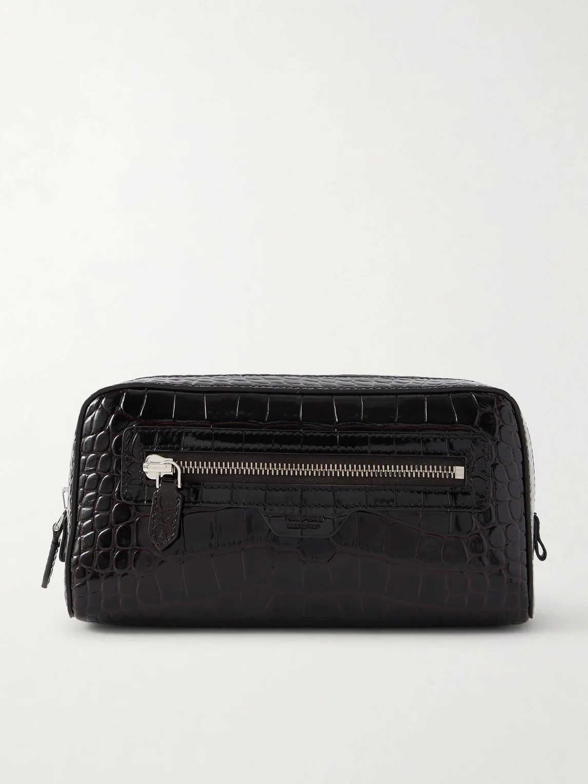 Croc-Effect Leather Wash Bag - 1