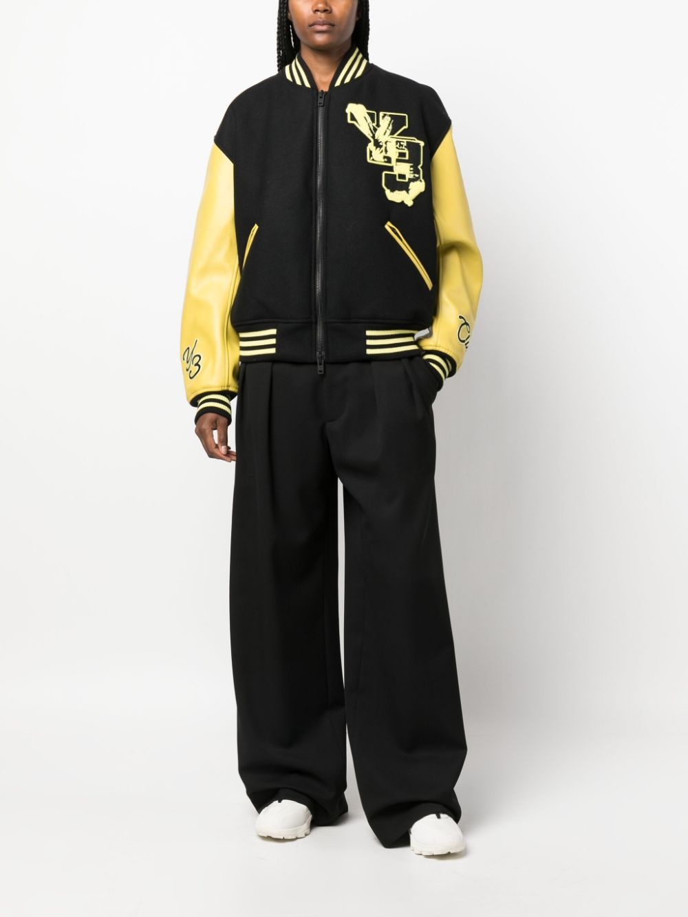 logo-patch letterman jacket - 3
