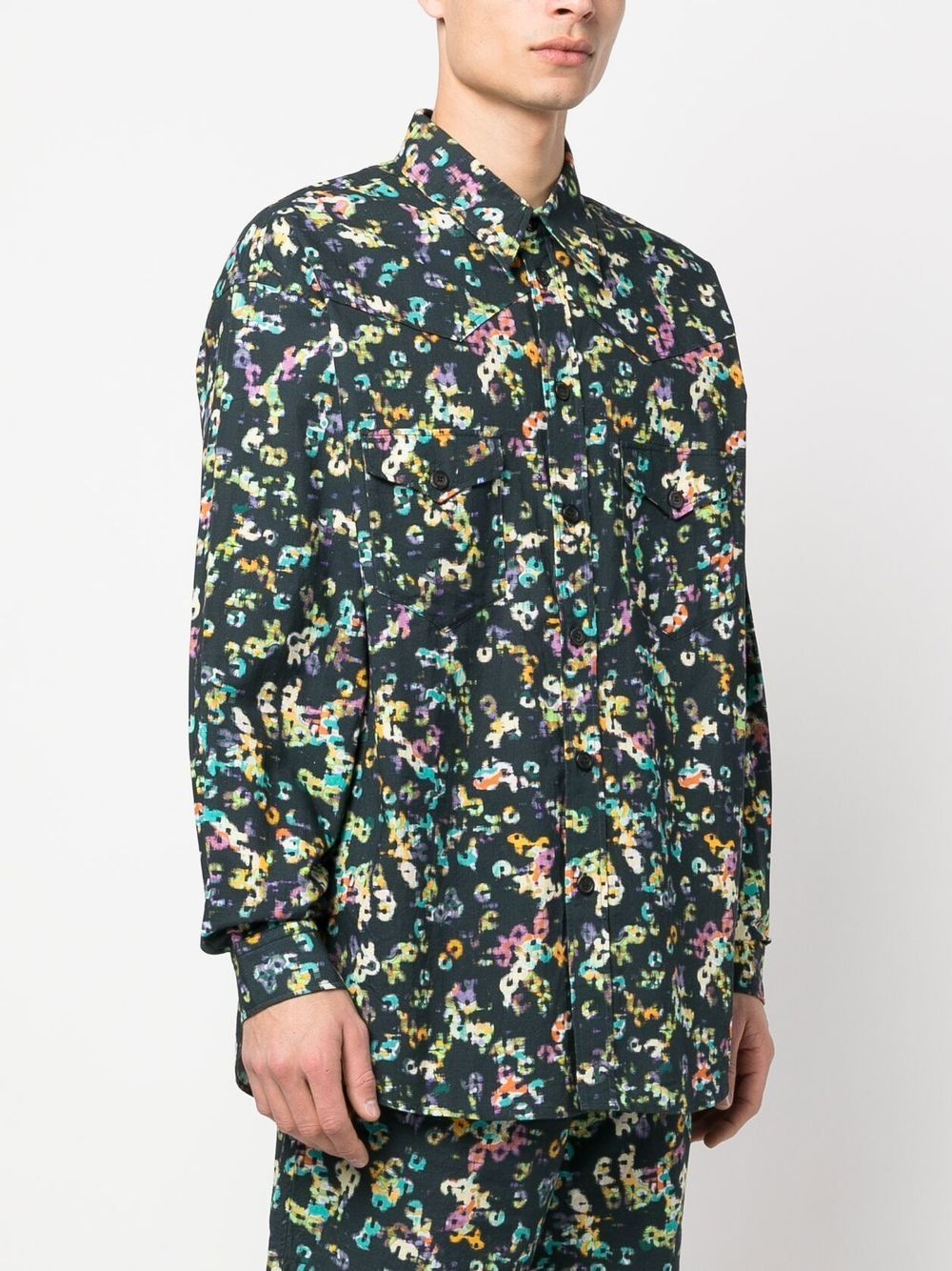 graphic-print long-sleeved shirt - 3