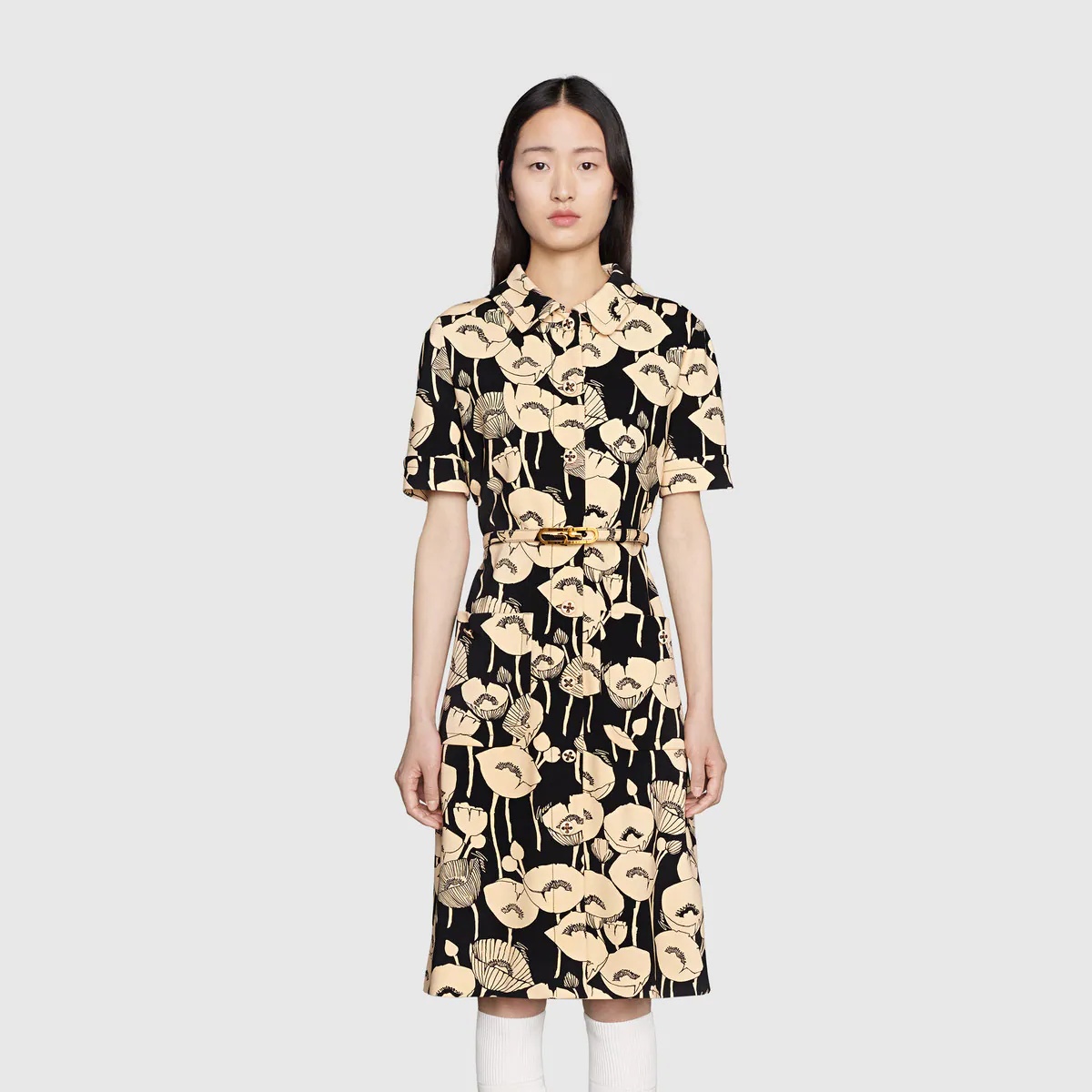 Poppy flowers print jersey dress - 3