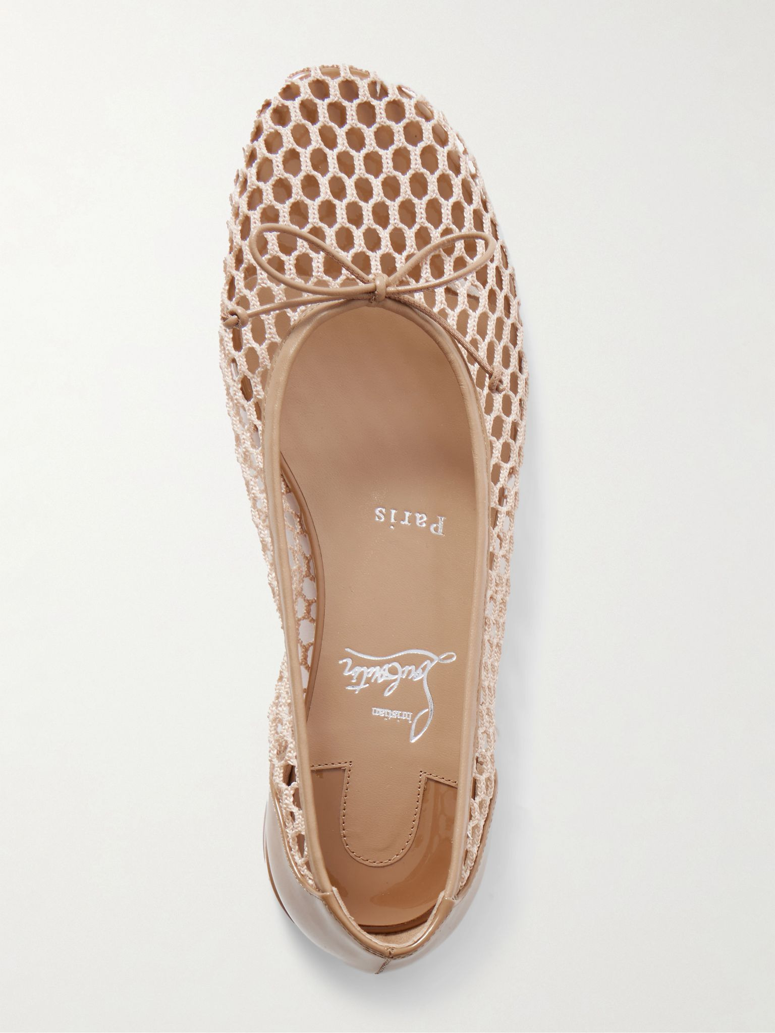 Sweetie Jane 20 patent leather-trimmed crocheted ballet flats Neutral - 5