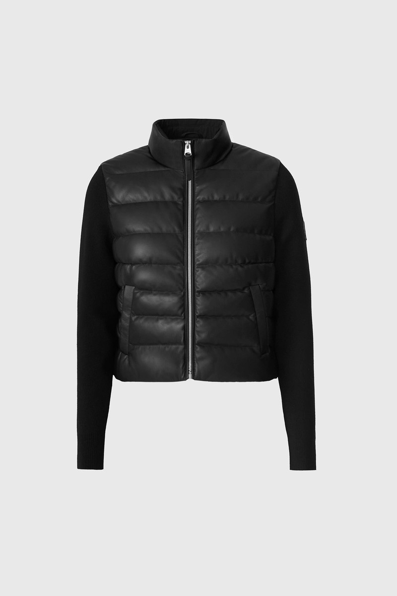 LEELO Hybrid Leather Down Bomber Jacket 1
