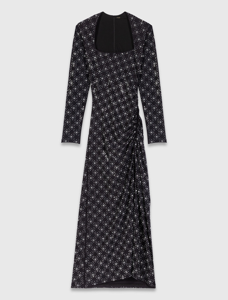 Beaded and rhinestone maxi dress 1