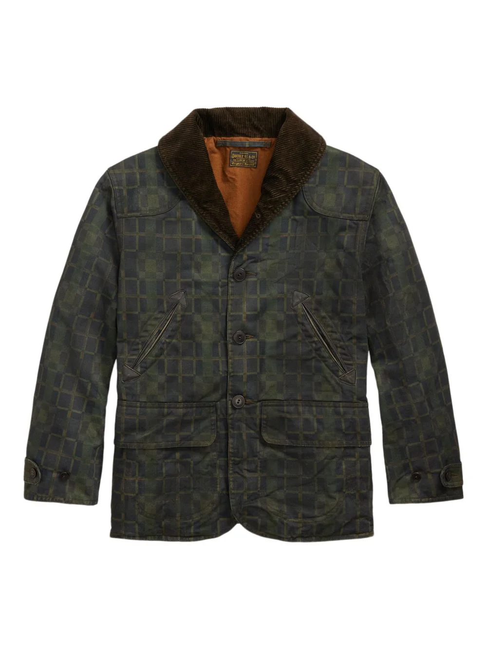 checked shawl-collar jacket - 1