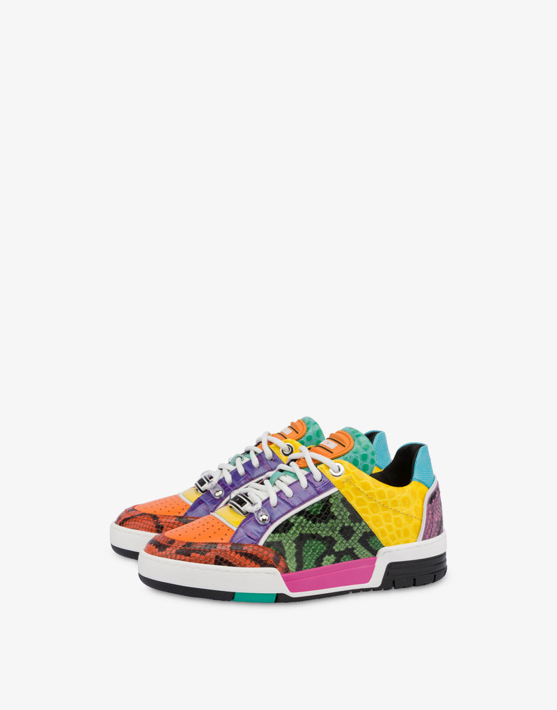 MULTI-COLOURED CALFSKIN STREETBALL SNEAKERS 1