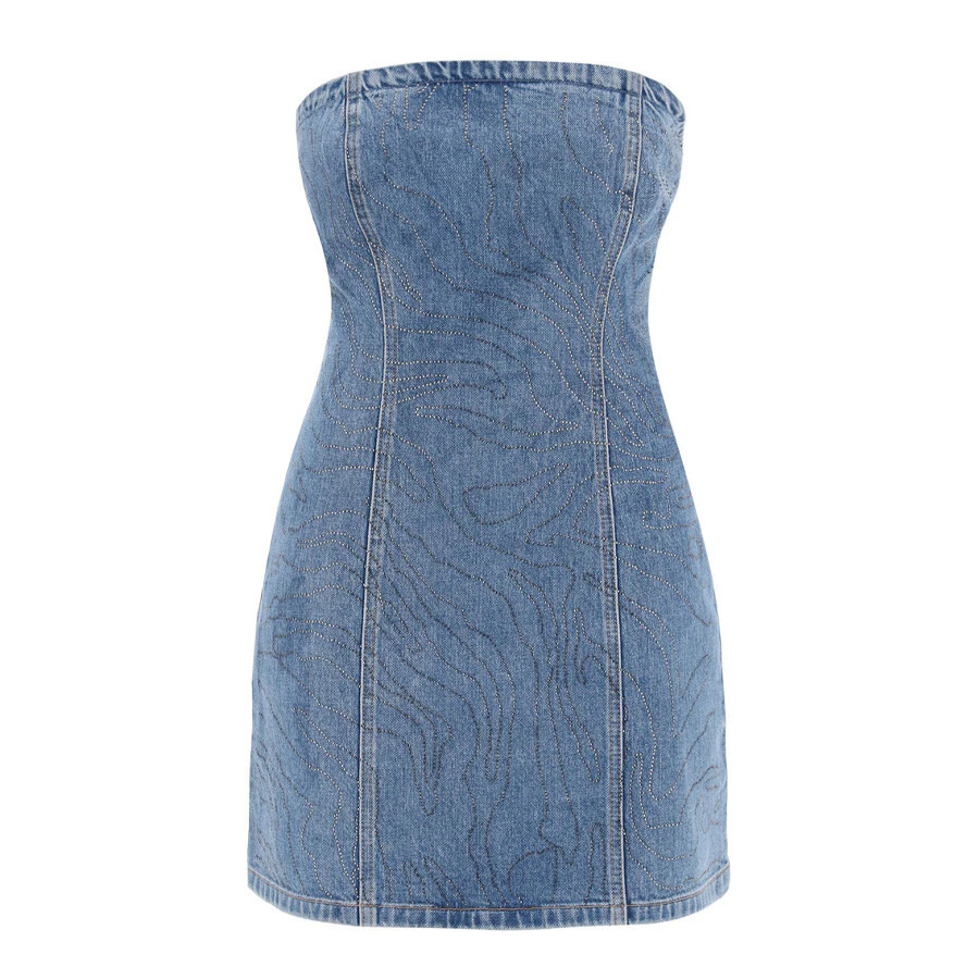 Rotate Rhinestone Denim Dress - 5