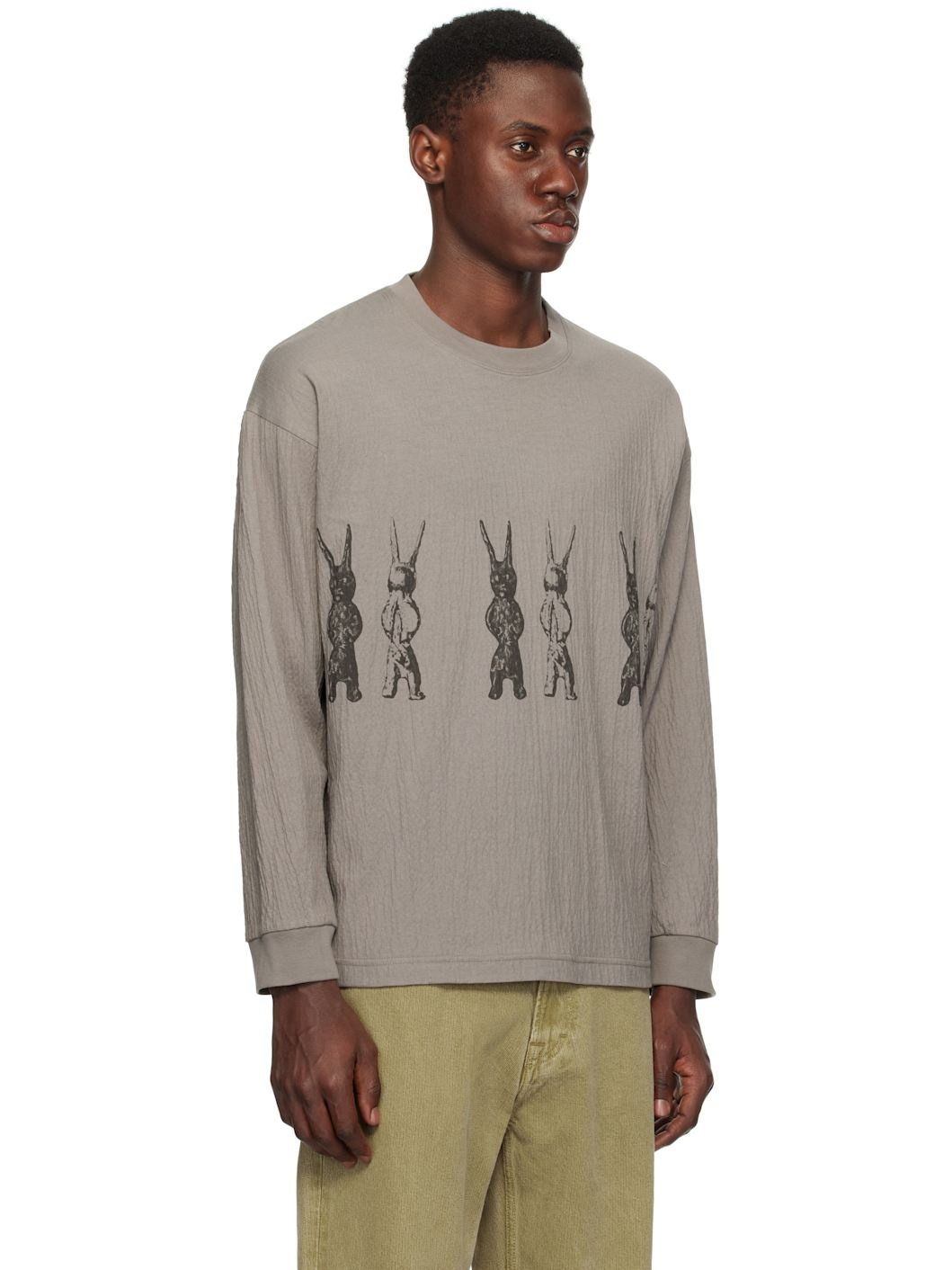 Taupe Crinkle T-shirt - 2