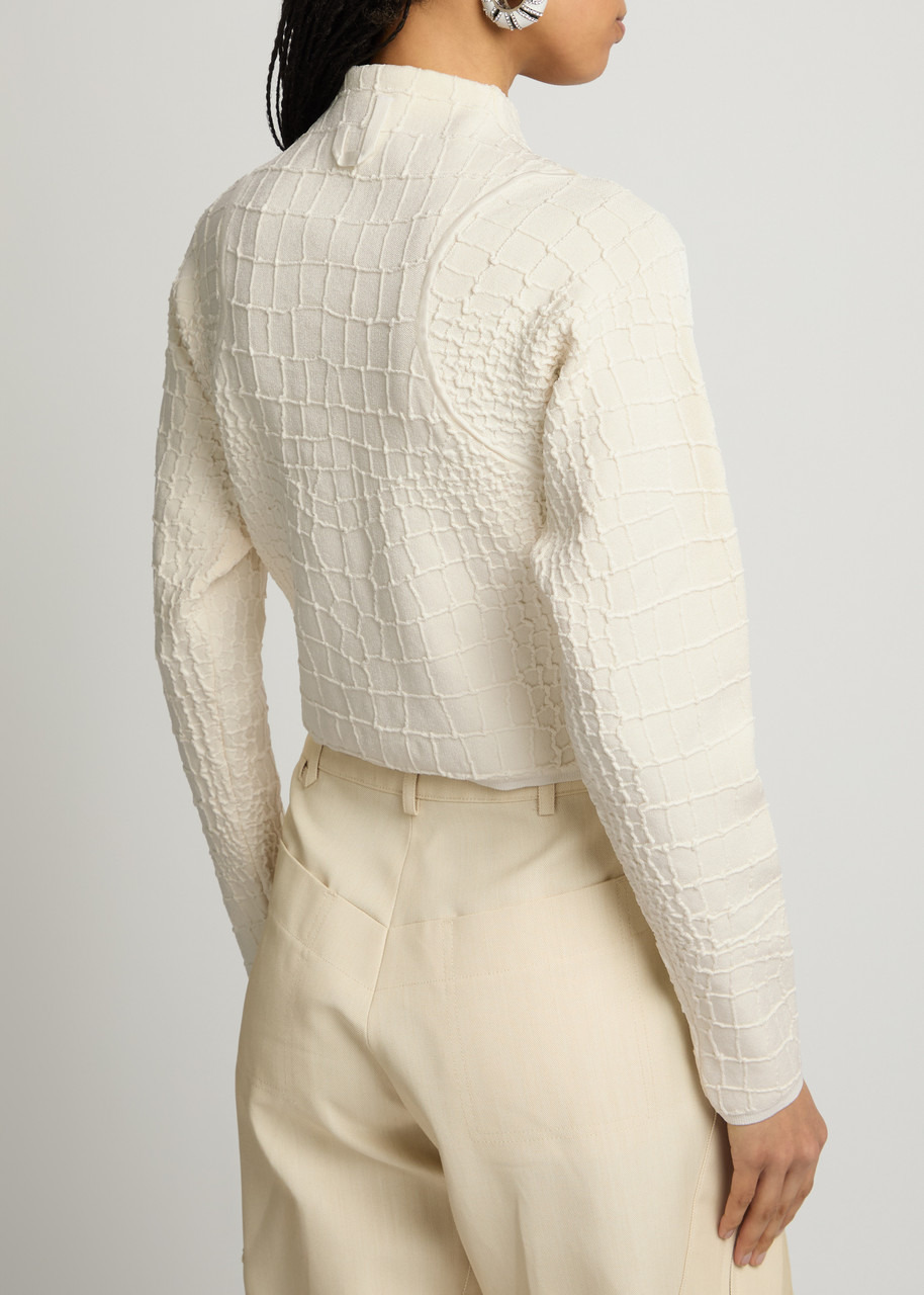 Jacquemus Le Cardigan Scala Crocodile-effect Knitted Cardigan - 3