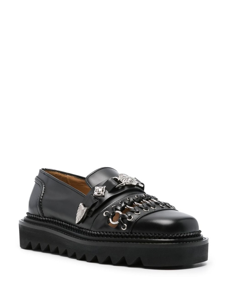 TOGA PULLA ring-detail leather loafers outlook