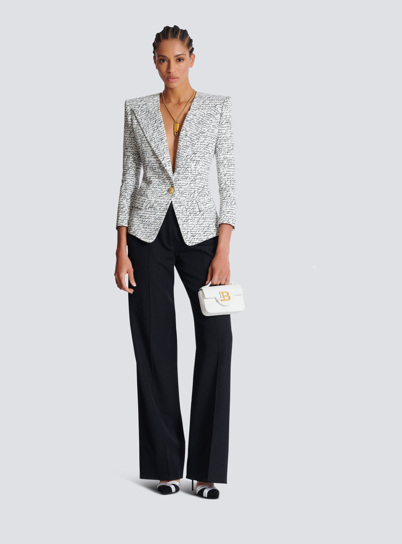 Balmain 1-button jacket with "Love Letter" print outlook