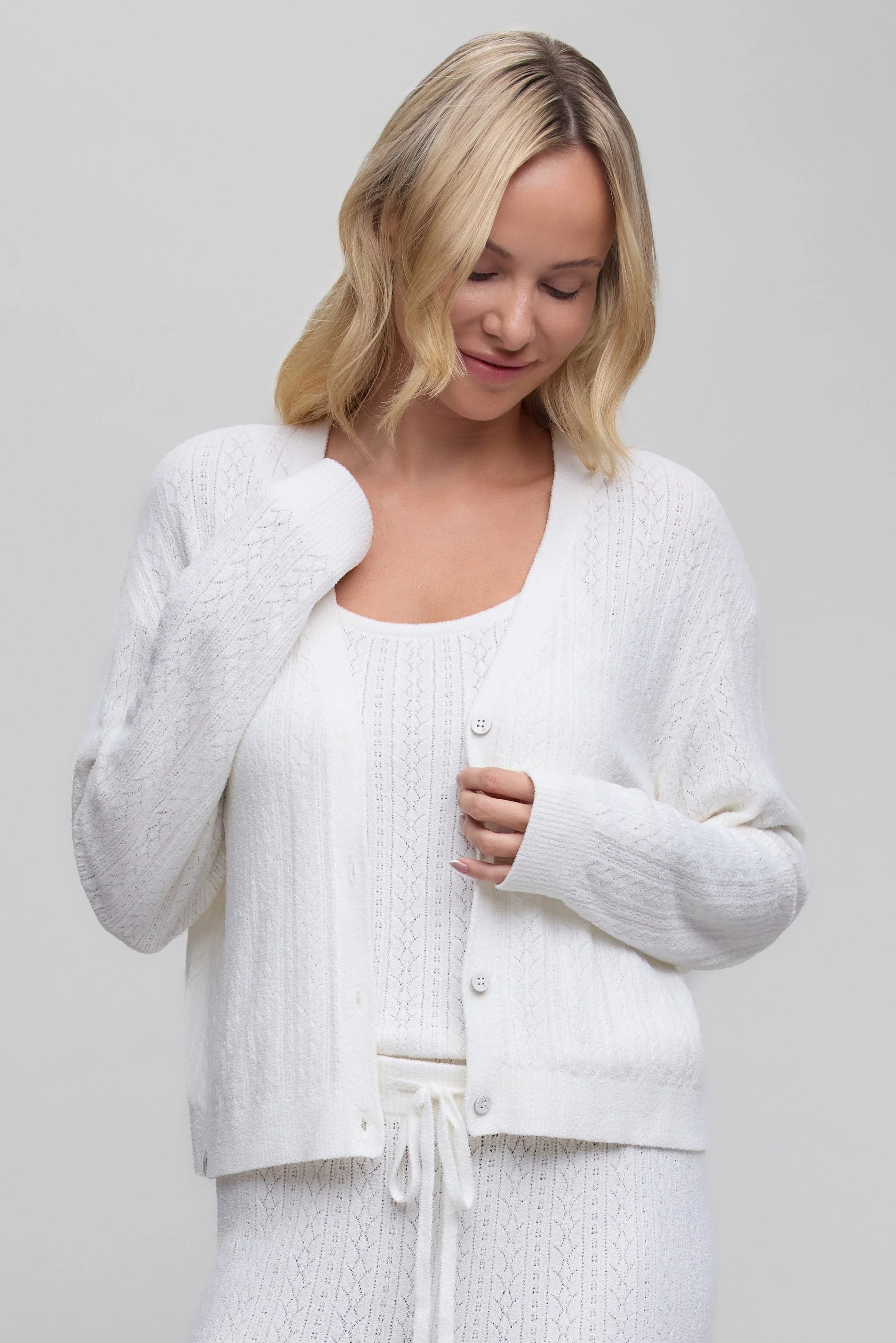 CozyChic Ultra Lite® Pointelle Cardigan - 1