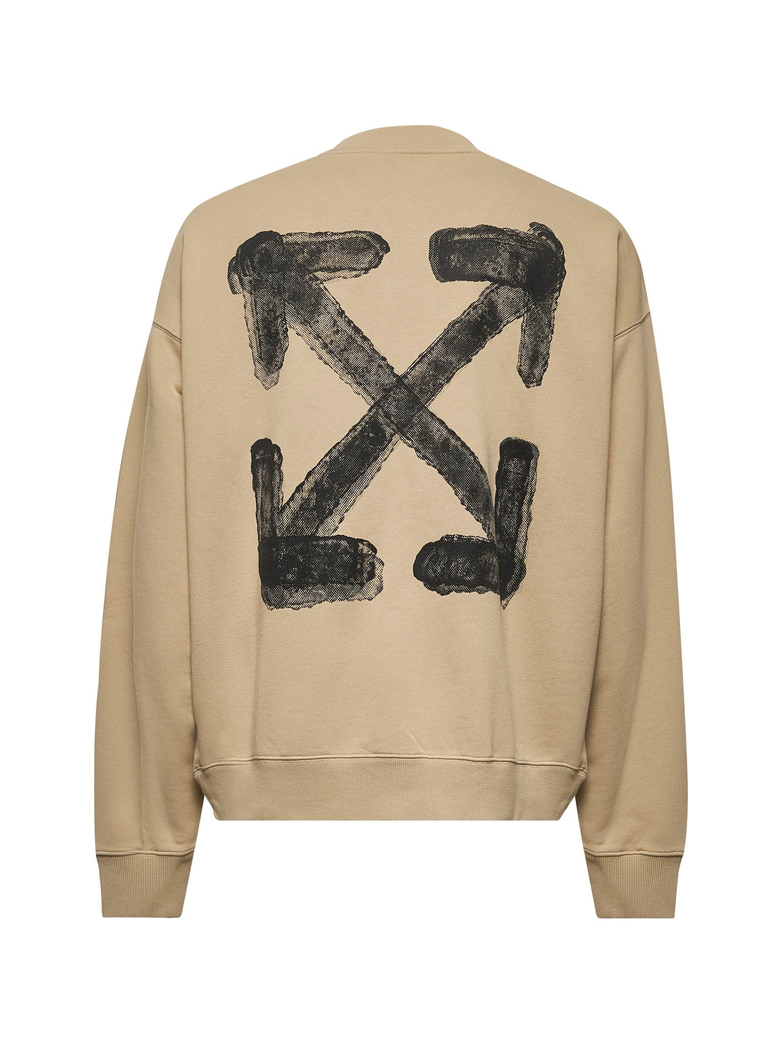Off White Men Beige Spray Arrow Crewneck Sweatshirt - 2