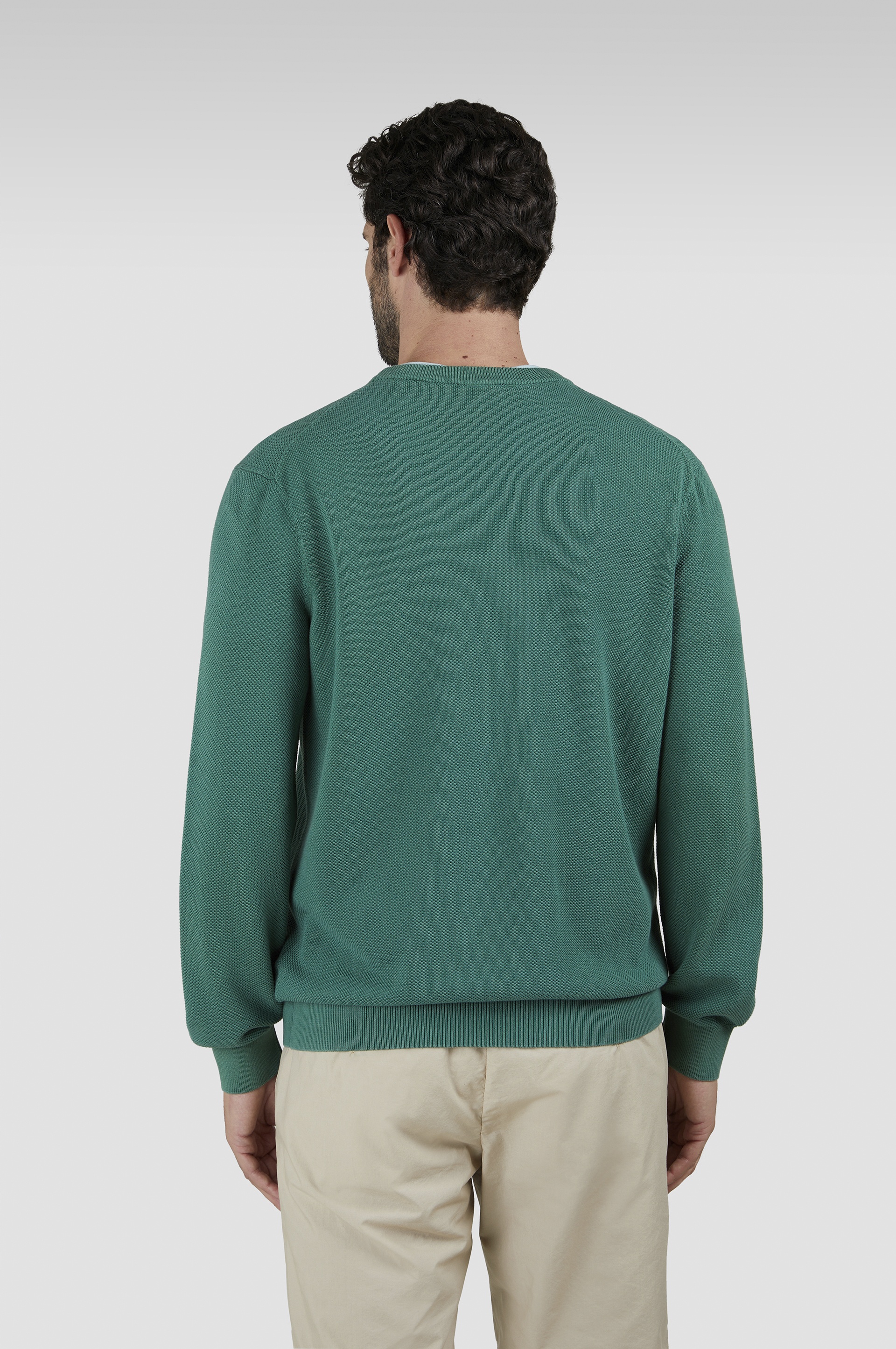 GARMENT-DYED COTTON CREWNECK SWEATER - 3