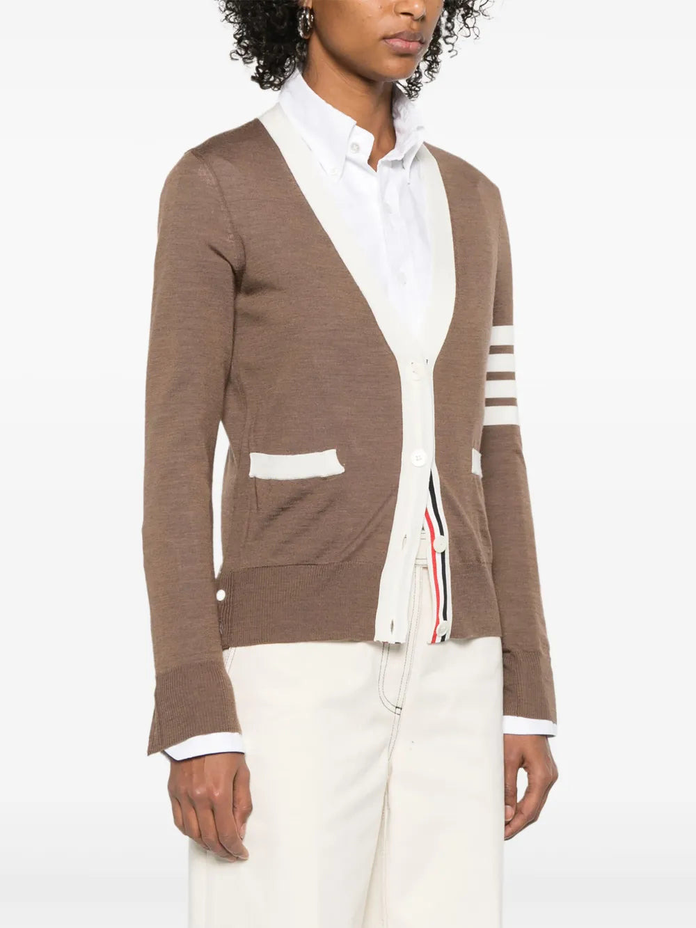 Thom Browne Women Striped Detail Cardigan - 3