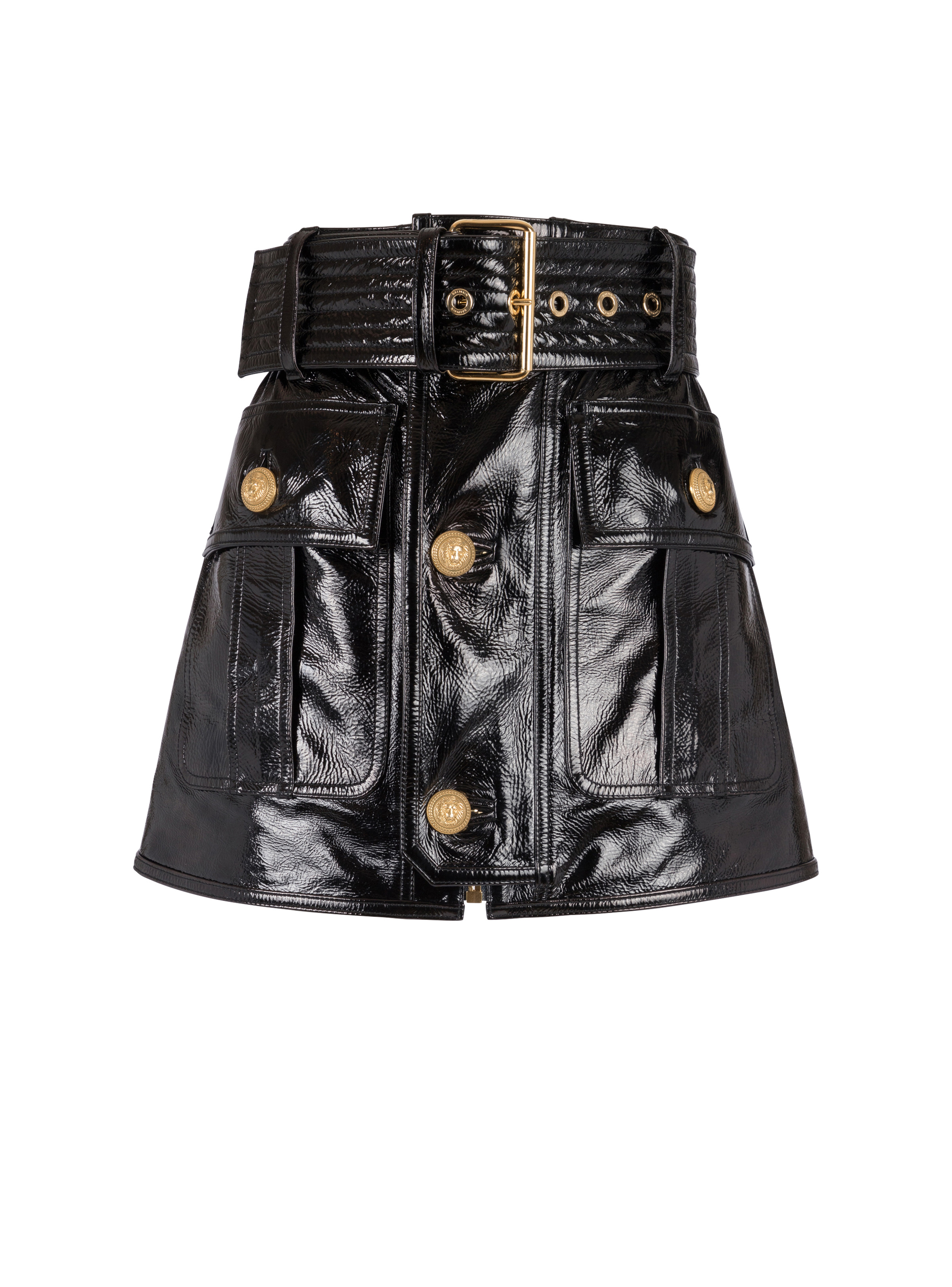 Short patent leather skirt - 1