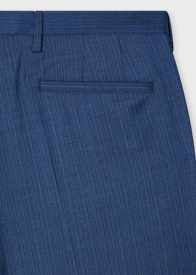 Paul Smith Navy Blue Wool Cuffed Check Trousers outlook