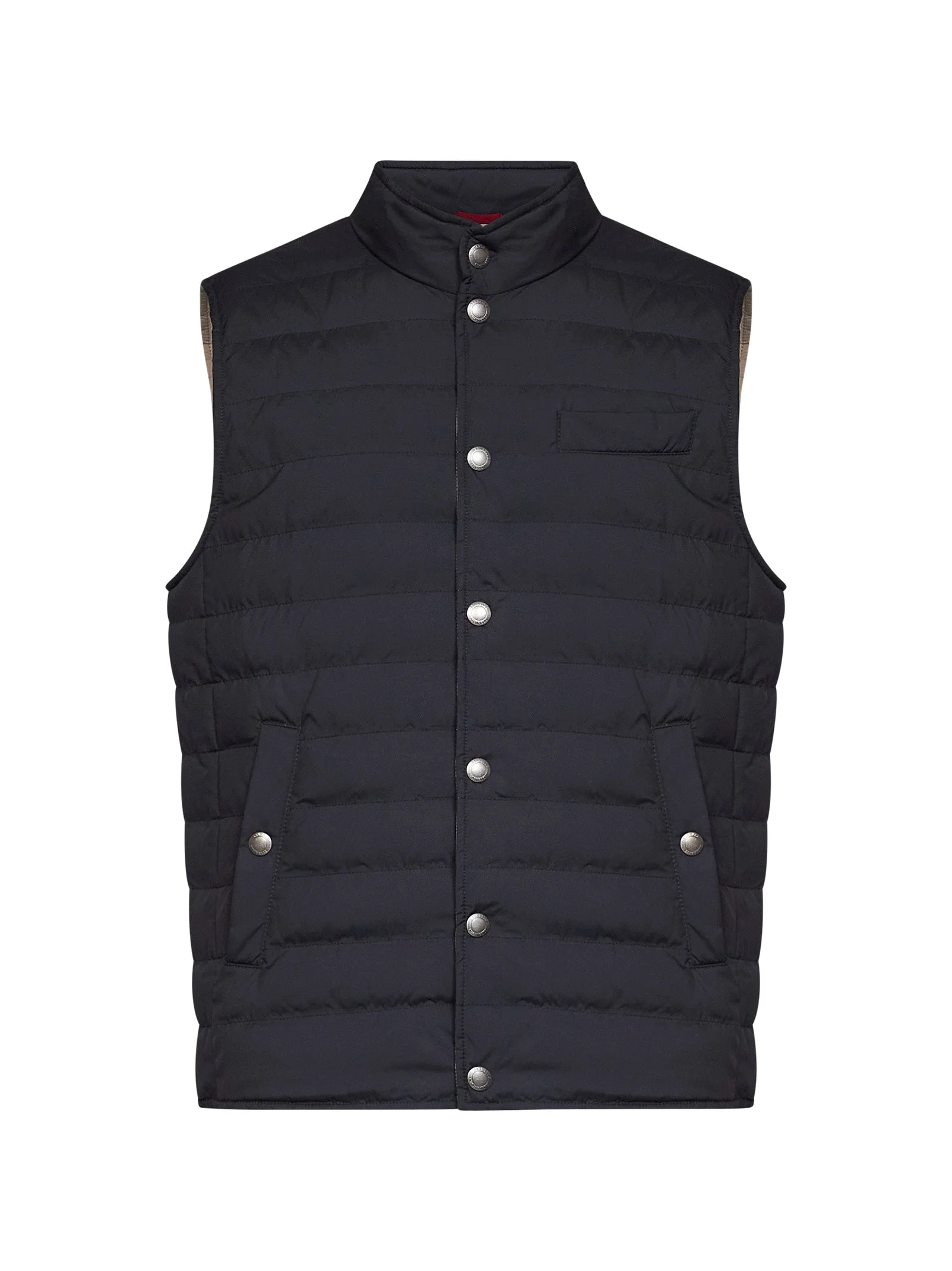 Navy blue bonded nylon padded vest - 1