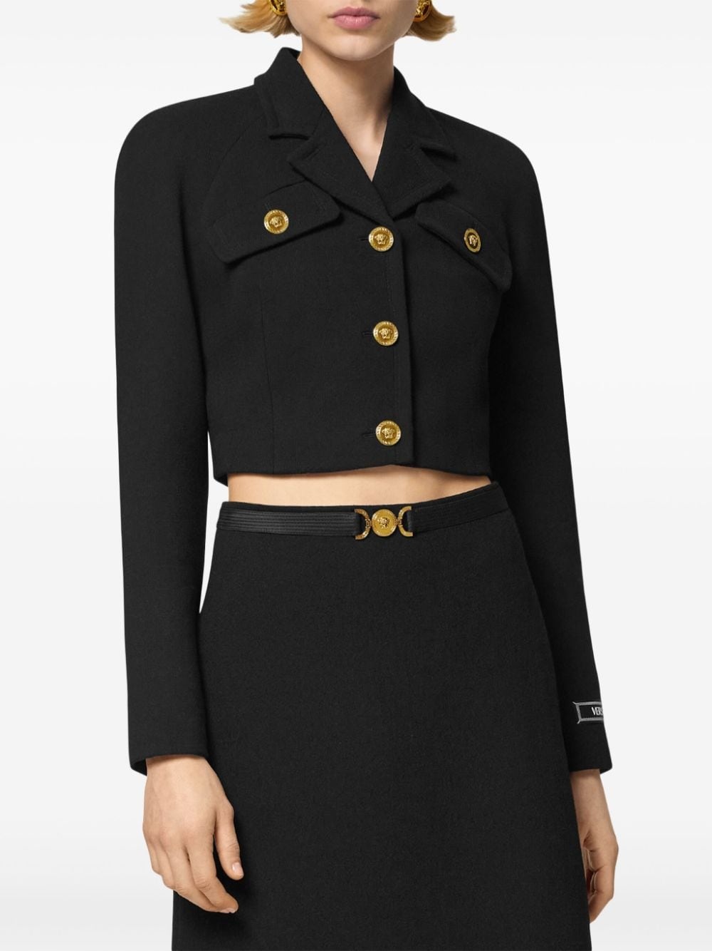 Medusa Head-buttons cropped jacket - 3