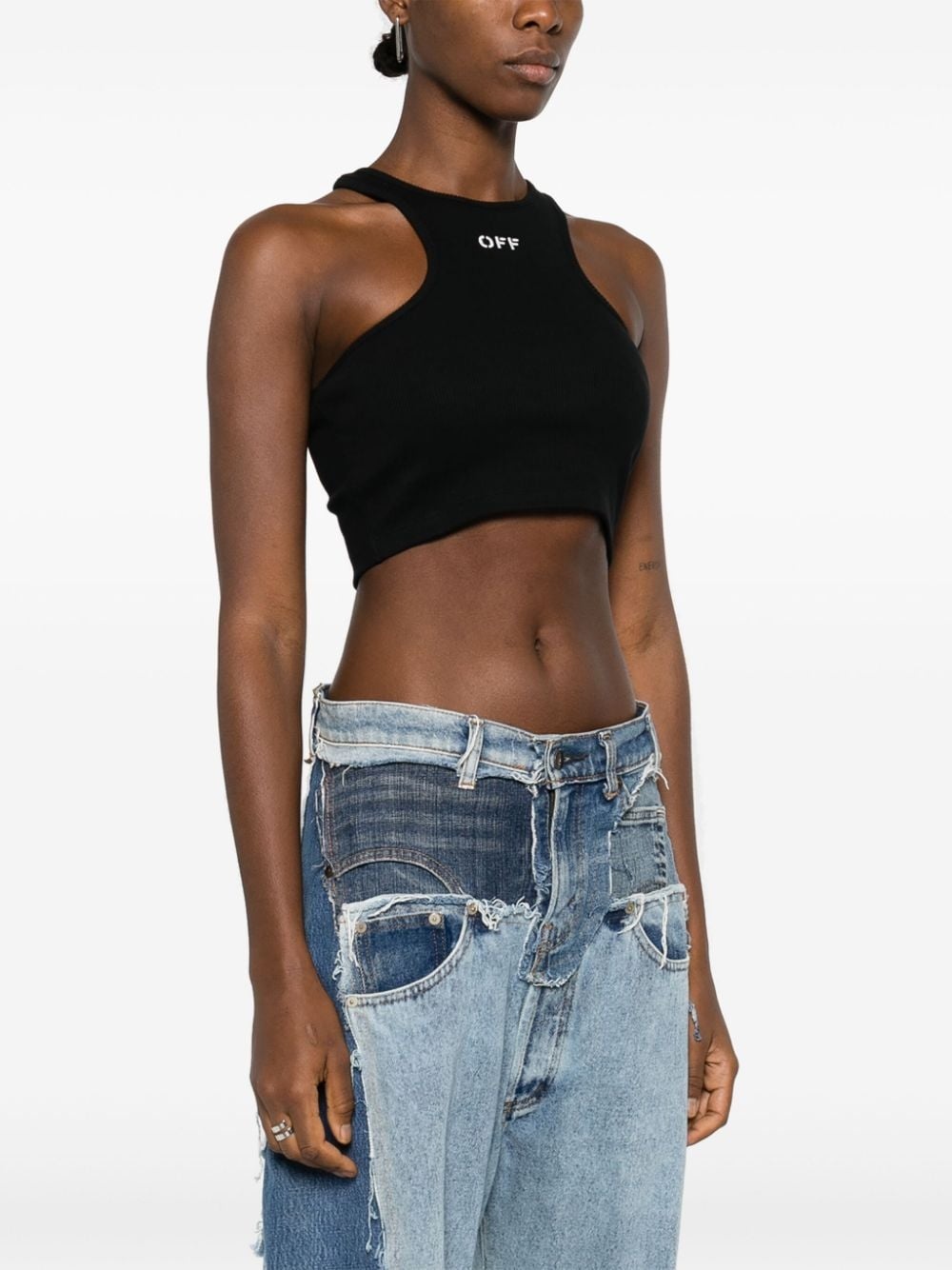 Off-Stamp ribbed crop top - 3