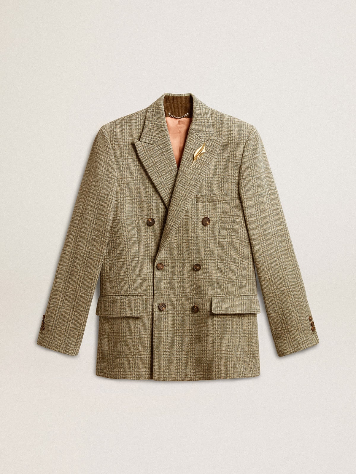 Men's double-breasted blazer in Shetland wool - 1