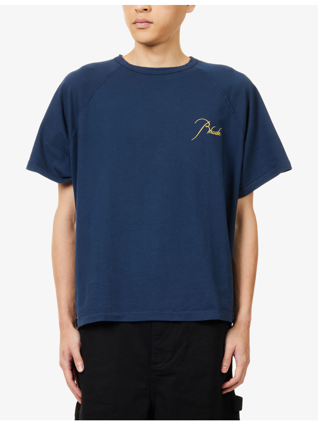 Embroidered Raglan-Sleeves Cotton-Jersey T-Shirt - 3