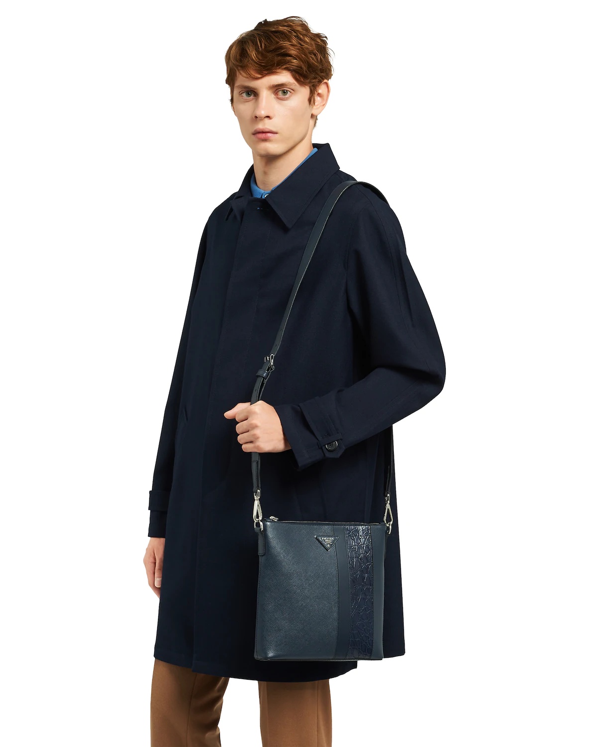 Saffiano and Crocodile Leather Cross-Body Bag - 2