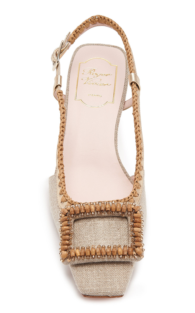 Roger Vivier Belle Vivier Braided Slingback Pumps neutral outlook
