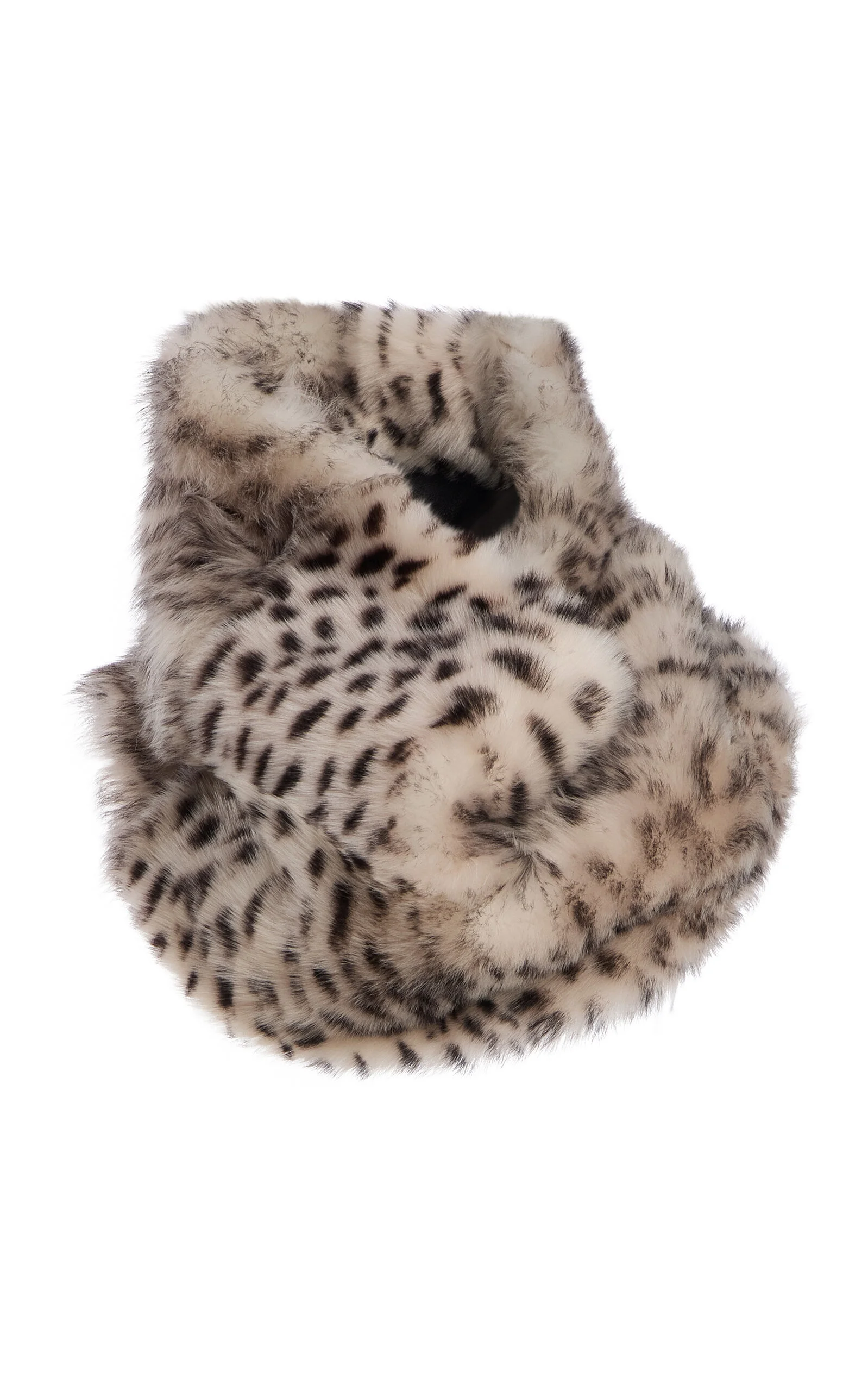 Lynx Printed Oversized Shearling Neck Roll animal - 1