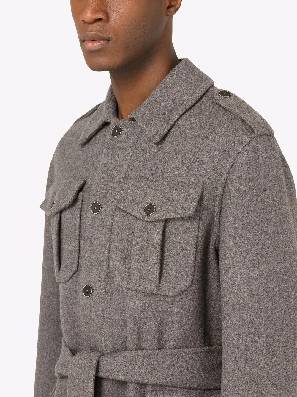 cashmere-blend military jacket - 5