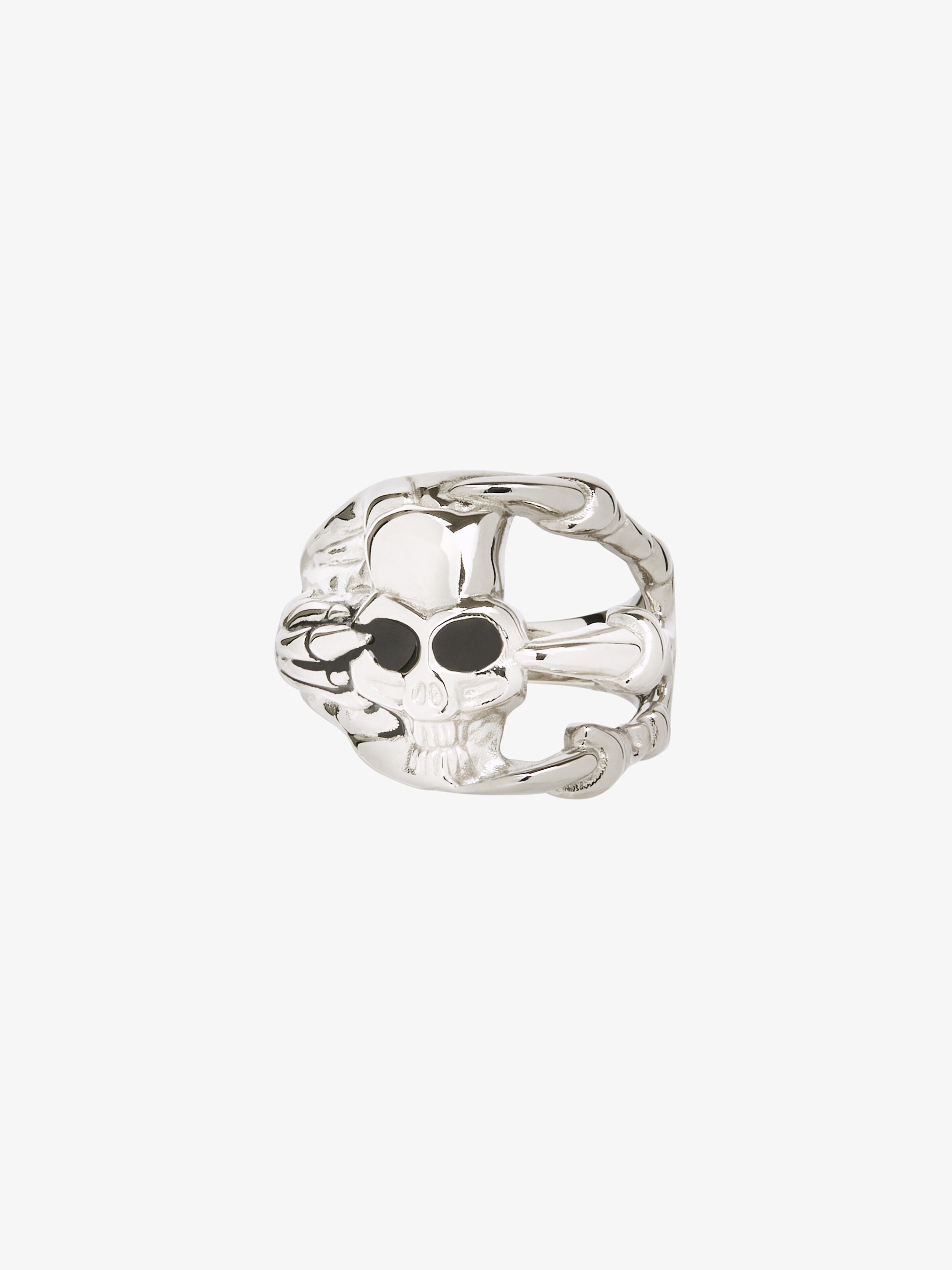 G SKULL RING IN METAL AND ENAMEL - 1