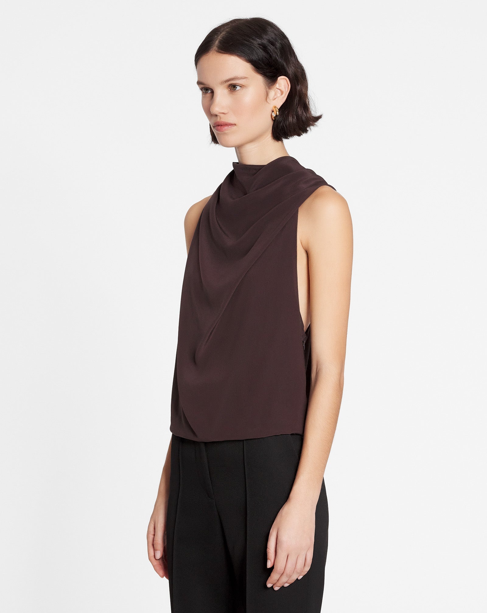 SLEEVELESS DRAPED TOP - 3