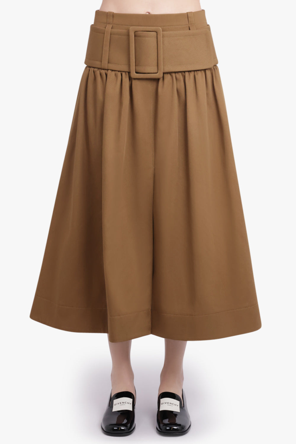 VOLUME MIDI SKIRT WITH BELT DETAIL | NUTMEG - 3