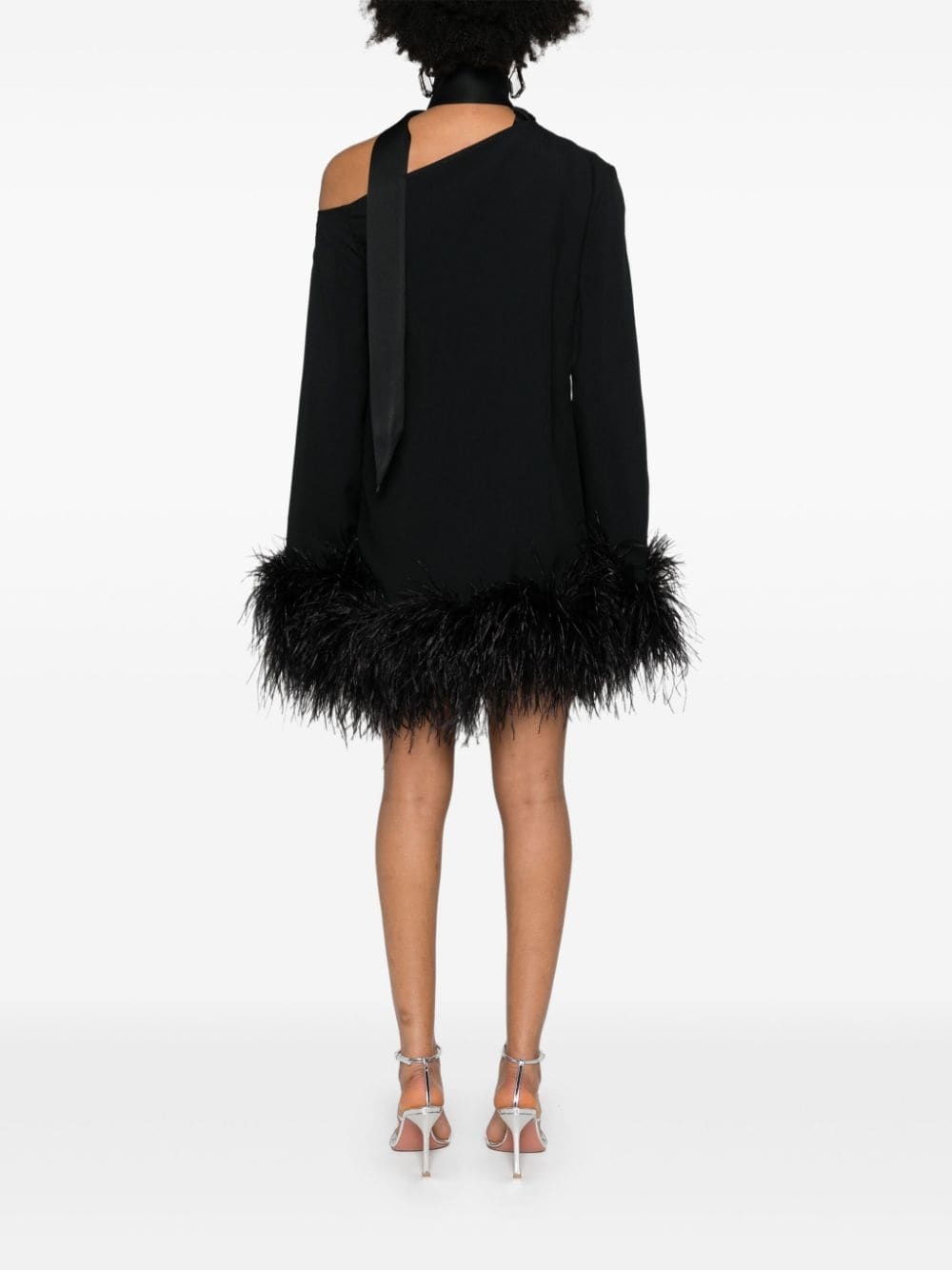 Adige feather-trim minidress - 4