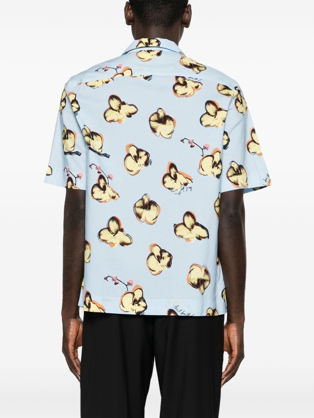 orchid-print short-sleeve shirt - 4