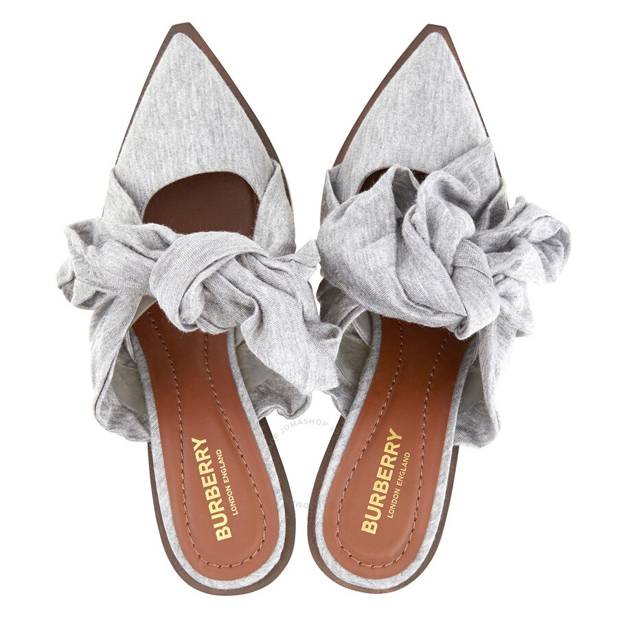 Burberry Pewter Melange Synthetic Tillington Ankle-wrap Mules - 3