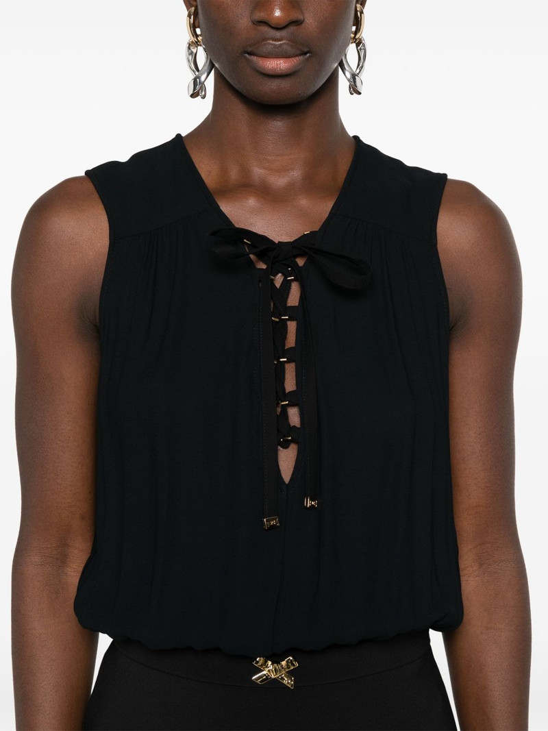 lace-up crepe maxi dress 5