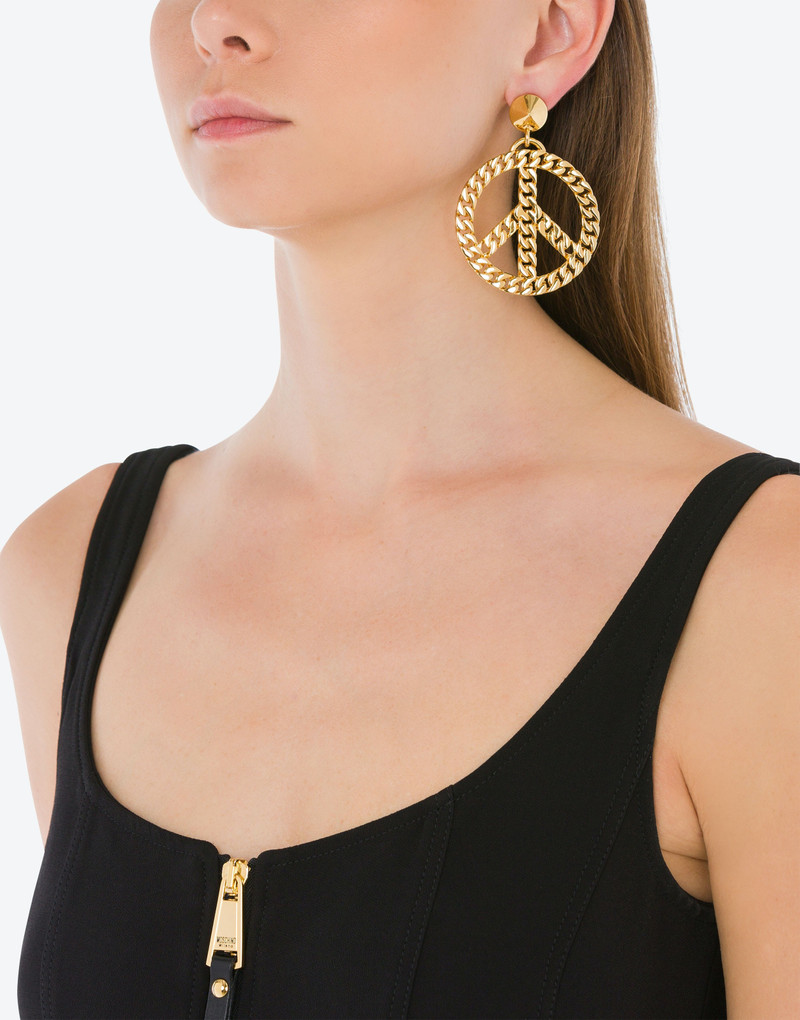 CHAIN PEACE SYMBOL EARRINGS 4