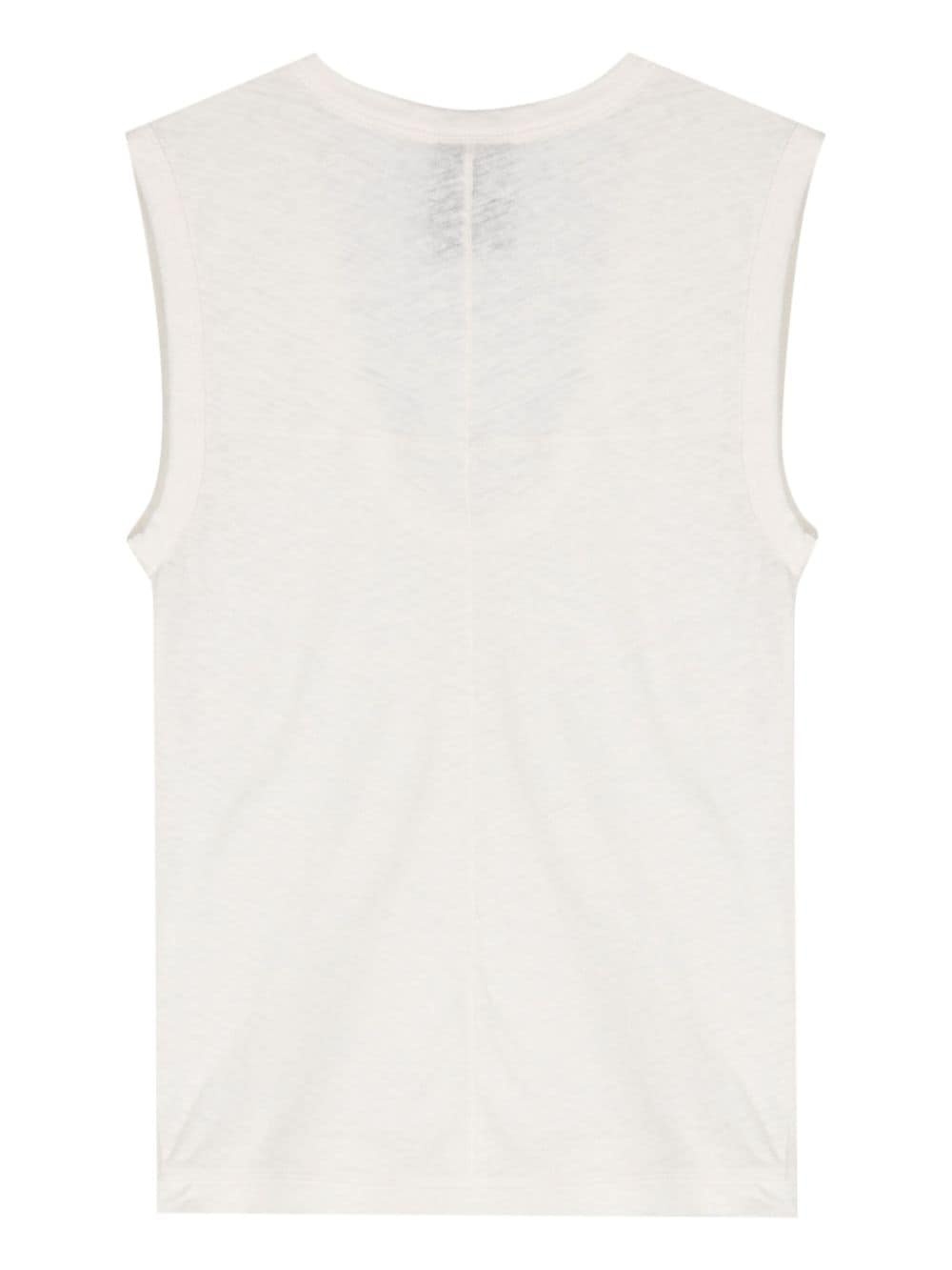 scoop-neck linen blend tank top - 2