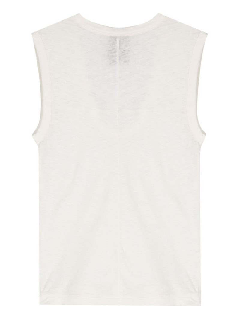 thom/krom scoop-neck linen blend tank top outlook